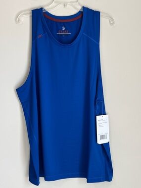 NWT Rhone Men's Bulldog Tank Top Performance Athletic Training Blue XL